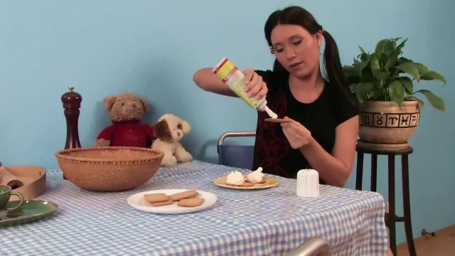Whip cream and cock for dinner