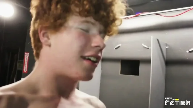 Twink with curly hair enjoys having rough anal sex with his lover in bareback style