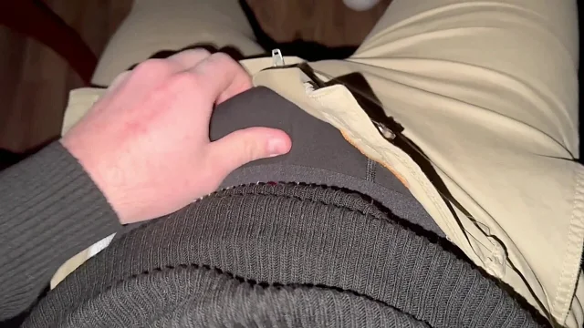 German voice horny after work black boxer down fat glans drips