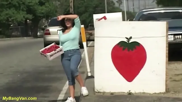 Chubby MILF picked up for her first bangvan DP