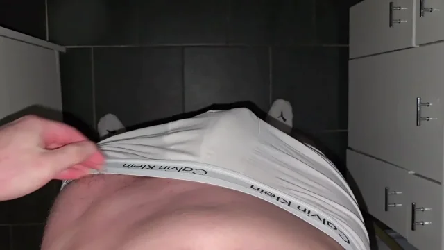 German Master orders deep blowjob white Calvins down cock dripping