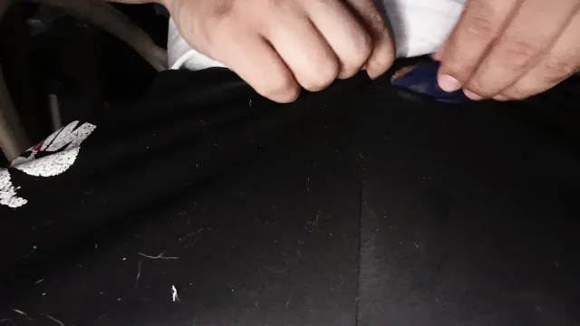 My dick is sticking out of my pants in the room