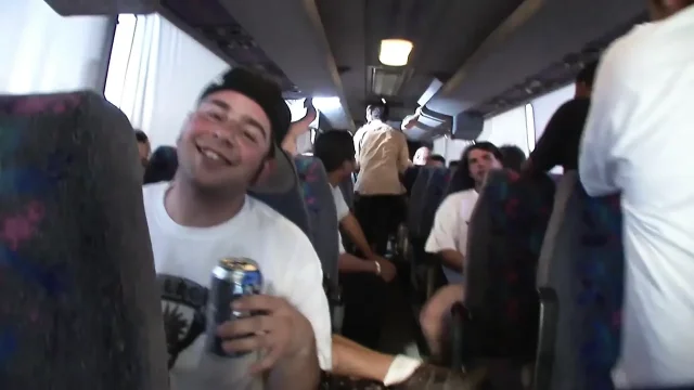 Wild orgy Gangband for the blonde rock girl in the bus