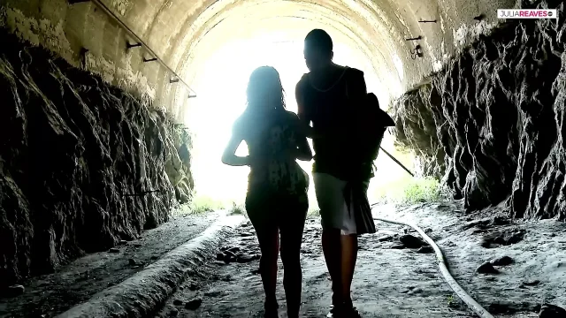 Hot girl gets hard fuck in different positions outdoors