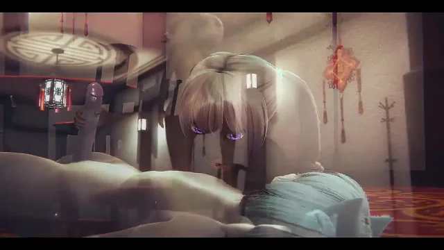 Furry Hentai - Rabbit Girl and Girl Having Sex with Two Cats Boys - Japanese