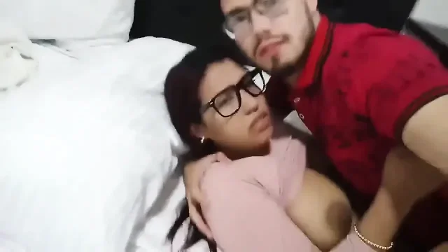 18 year old brunette big saggy tits from New York United States fucking her stepbrother big dick part 76