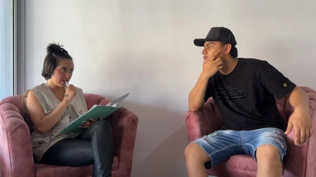 Horny advisor asks me to fuck her hard with my huge penis until she approves my