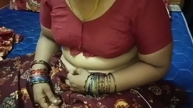 Sexy looking jacket aunty with boy